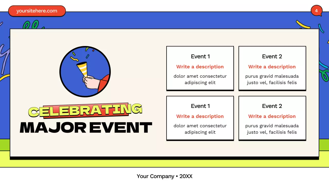 Blue Retro New Year Announcement Presentation