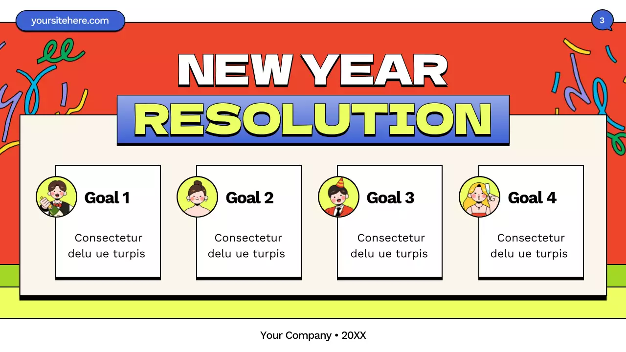 Blue Retro New Year Announcement Presentation