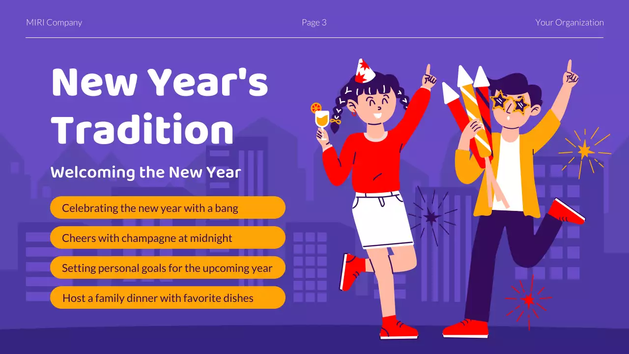 Purple Trendy New Year Report Presentation