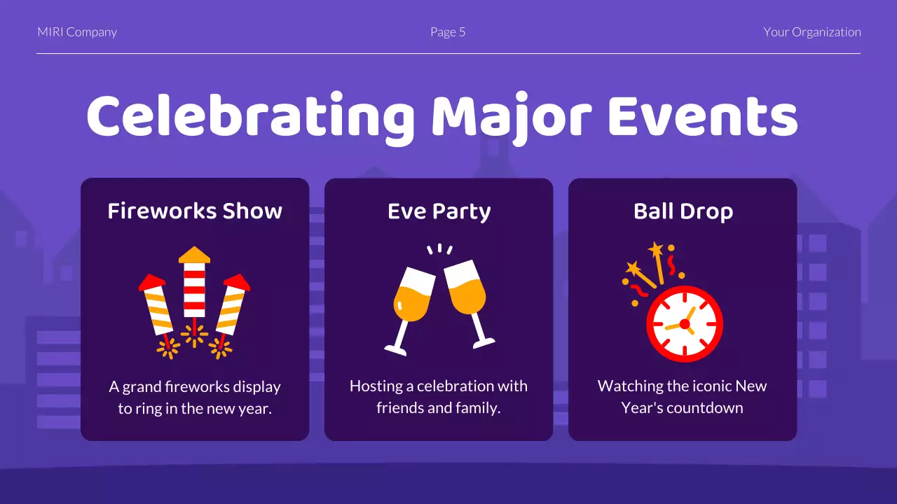 Purple Trendy New Year Report Presentation