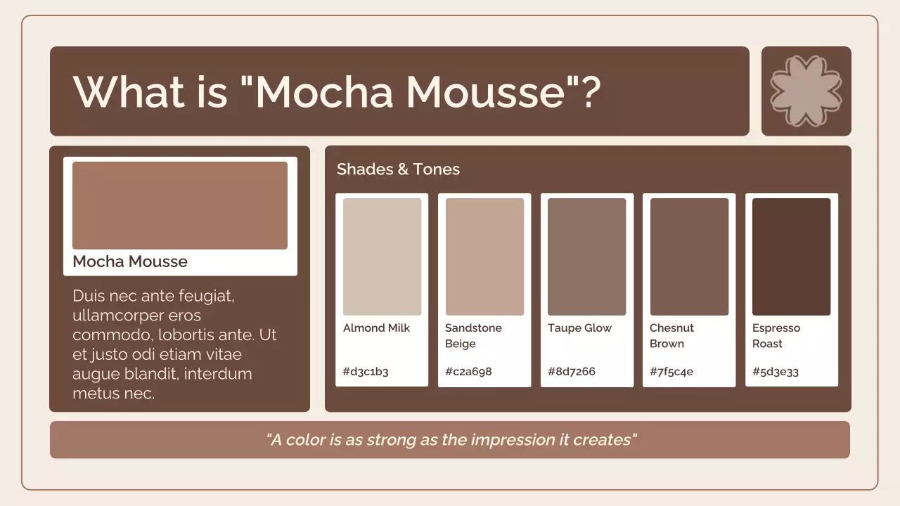 Bài thuyết trình về báo cáo xu hướng màu nâu cổ điển