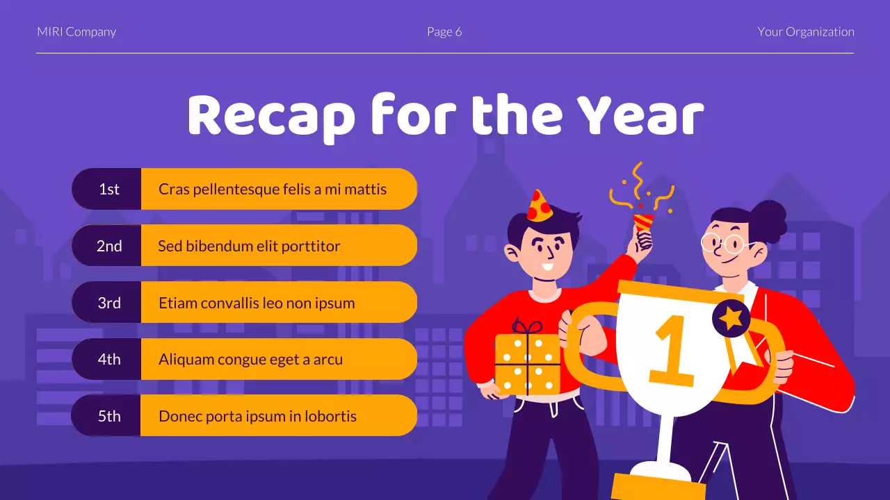 Purple Trendy New Year Report Presentation