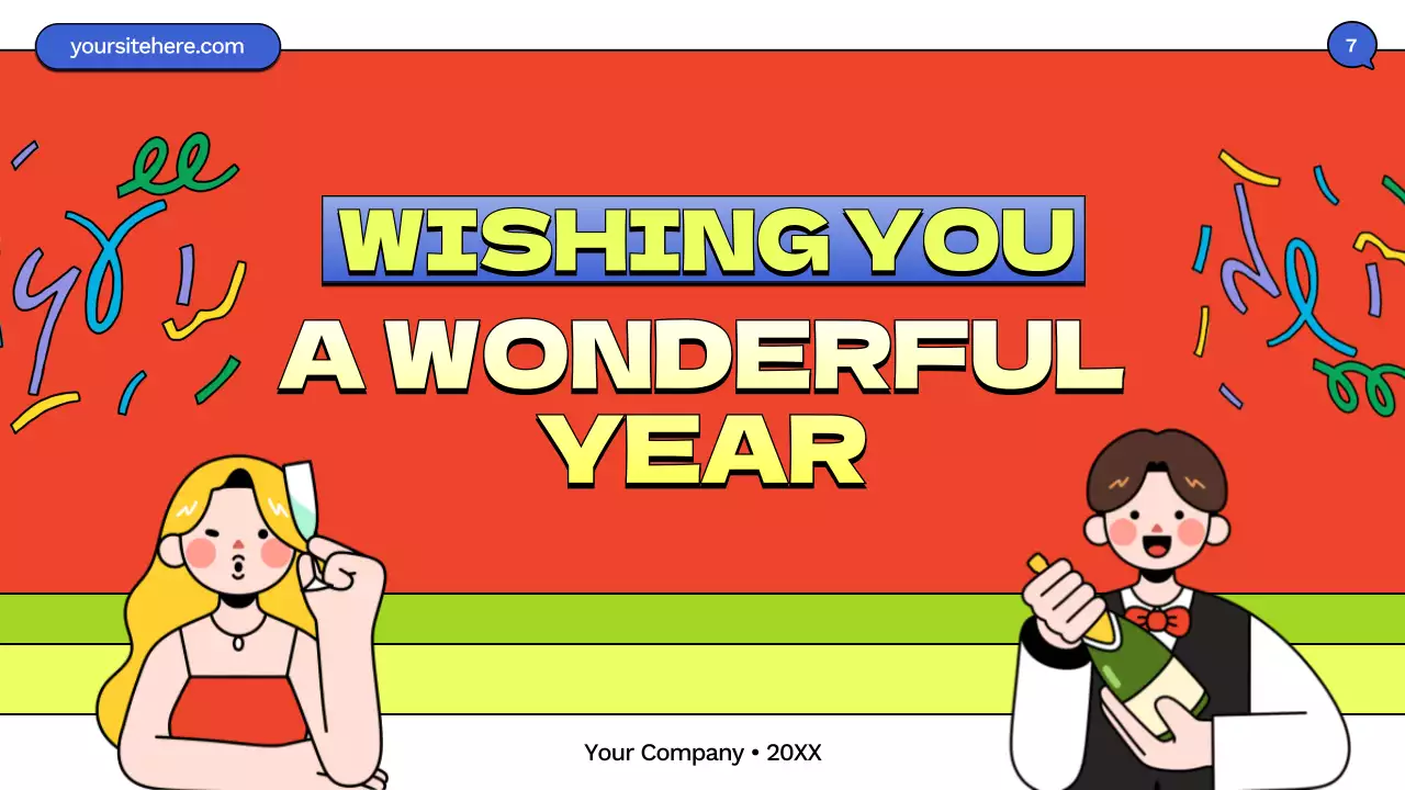 Blue Retro New Year Announcement Presentation