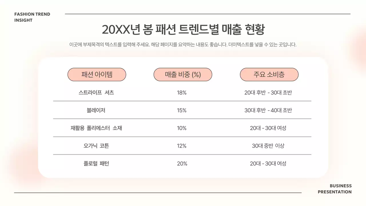 아이보리 모던 패션 기획