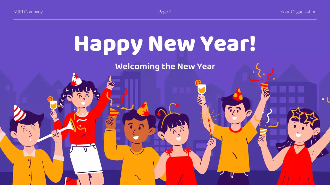 Purple Trendy New Year Report Presentation