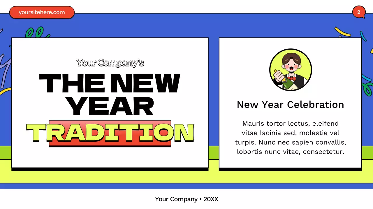 Blue Retro New Year Announcement Presentation