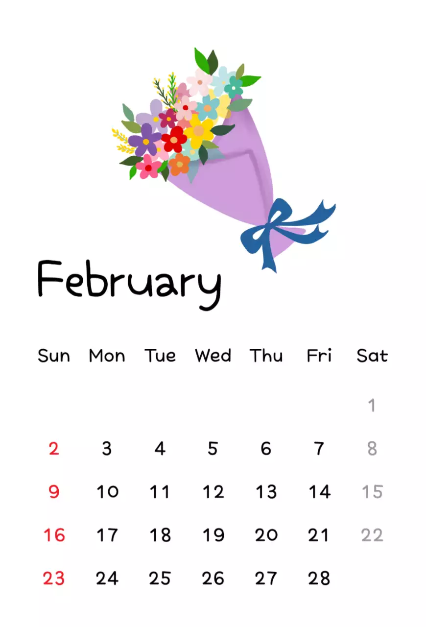 갈색 전통 새해 달력