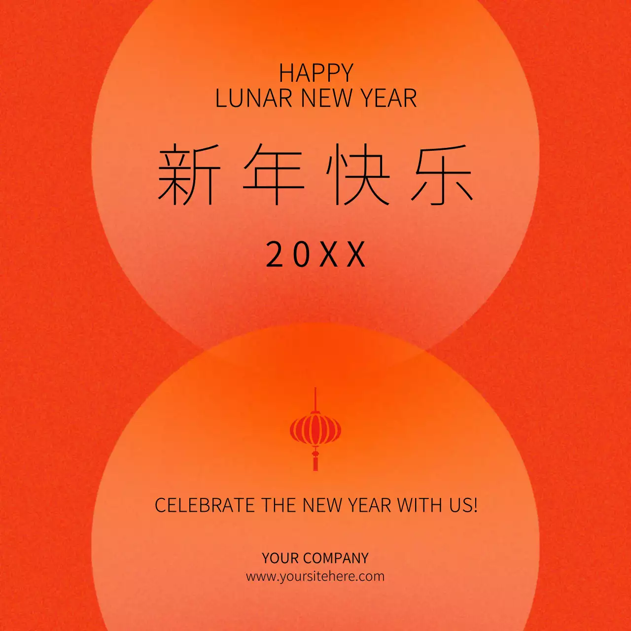 Orange Cultural New Year Invitation Social Media Post