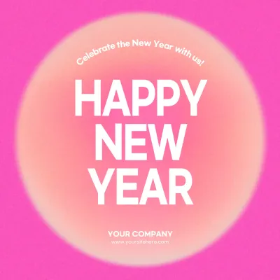 Pink Trendy New Year Announcement Social Media Post