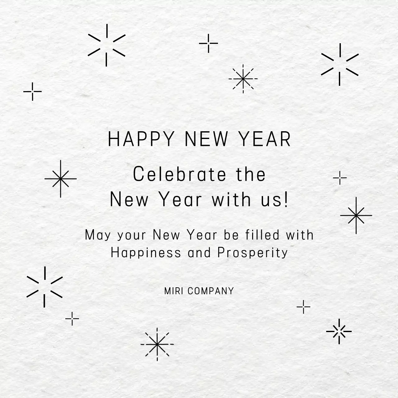 White Minimalist New Year Invitation Social Media Post