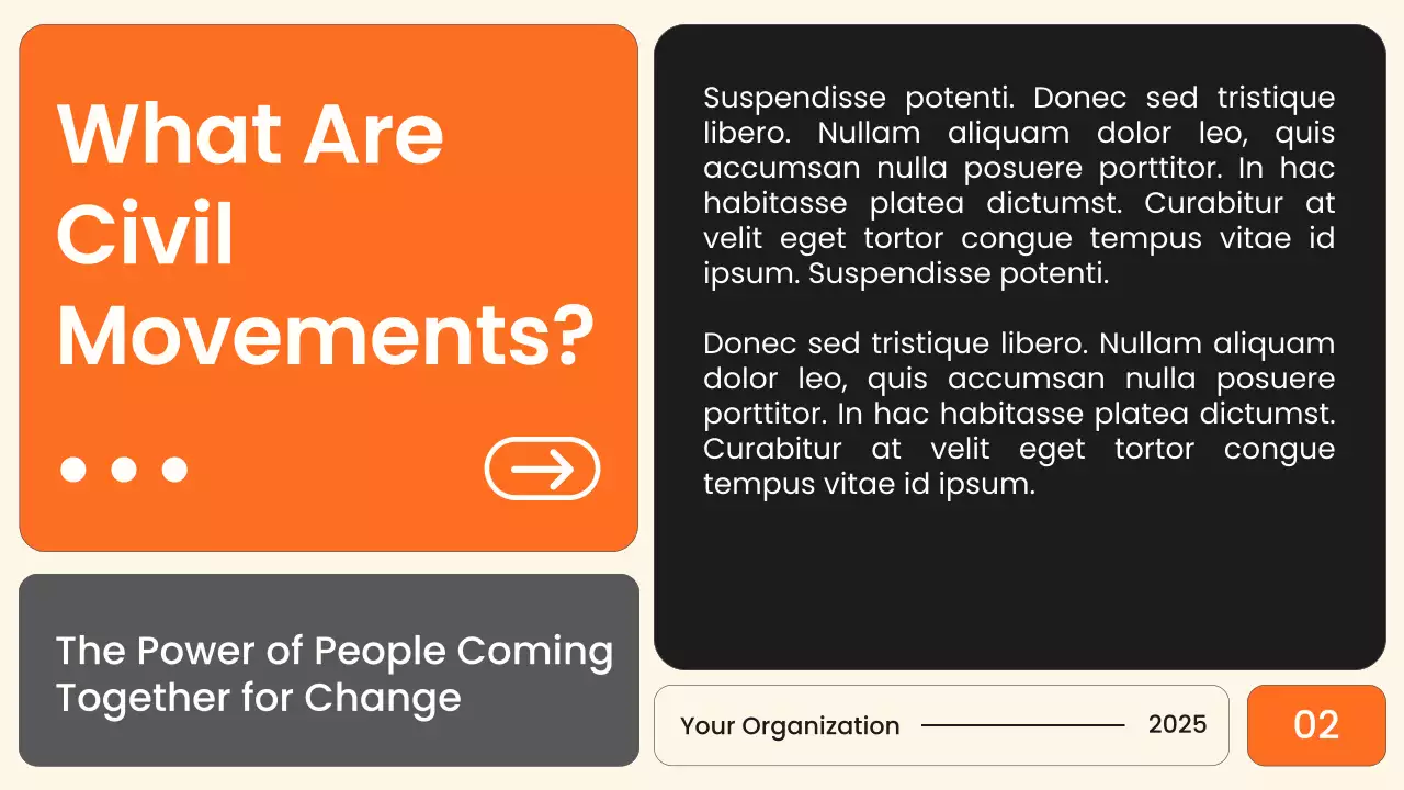 Orange Modern Civil Movements History Presentation