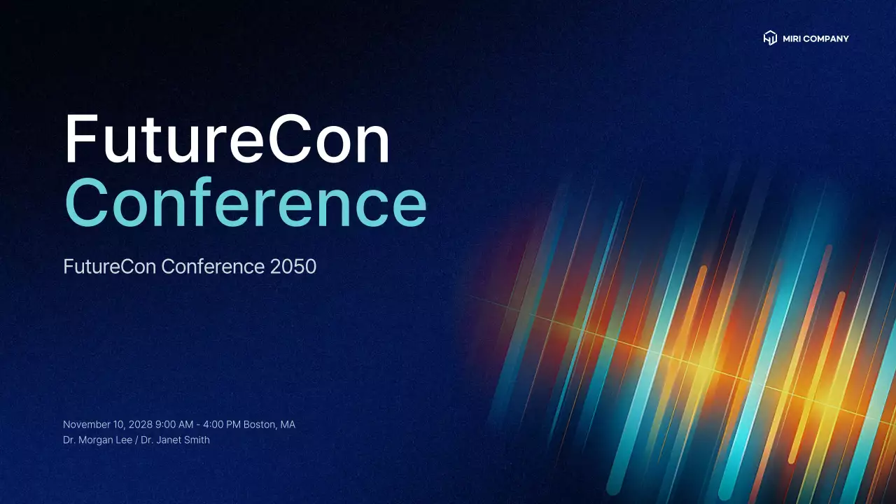 남색의 심플한 컨퍼런스 발표자료