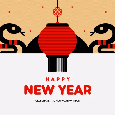 Red Traditional New Year Announcement Social Media Post