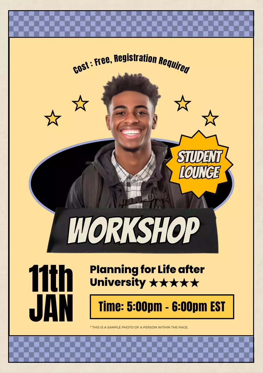 Beige Retro Workshop Announcement Poster