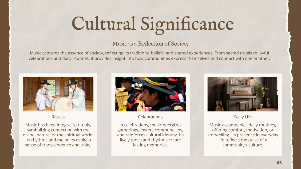 Brown Vintage Music History Report Presentation