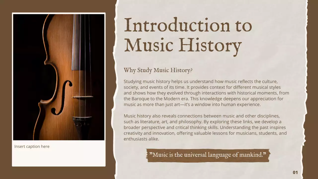 Brown Vintage Music History Report Presentation