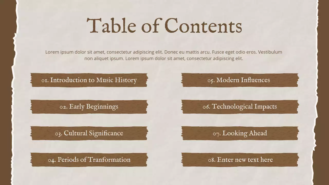 Brown Vintage Music History Report Presentation