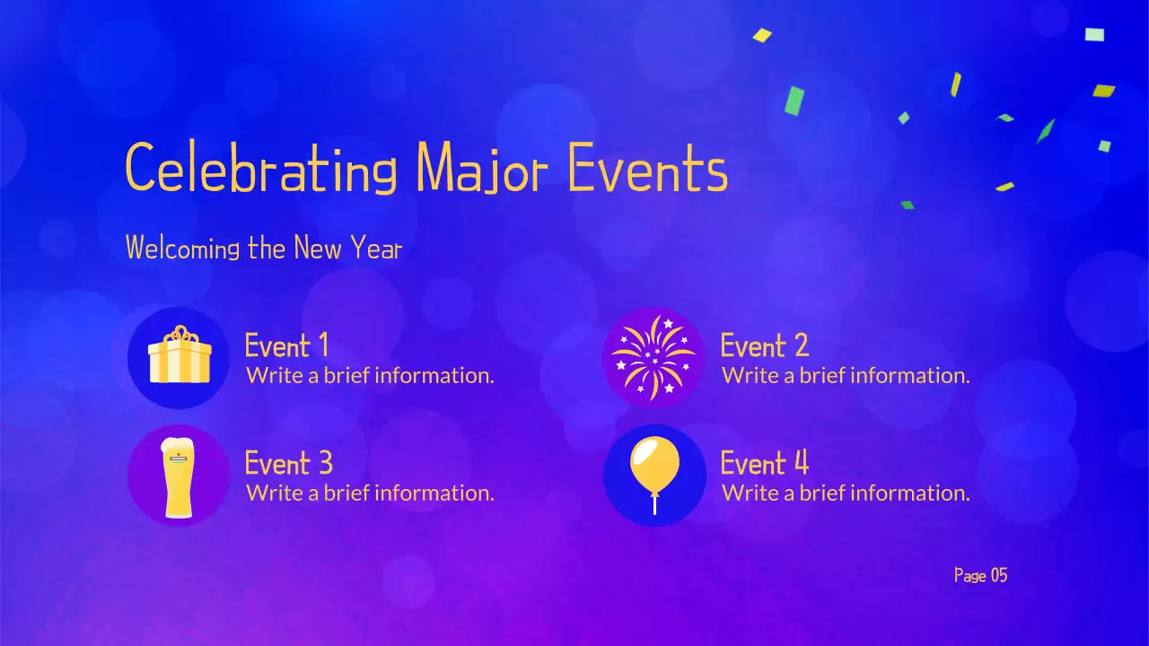 Blue Modern New Year Announcement Presentation