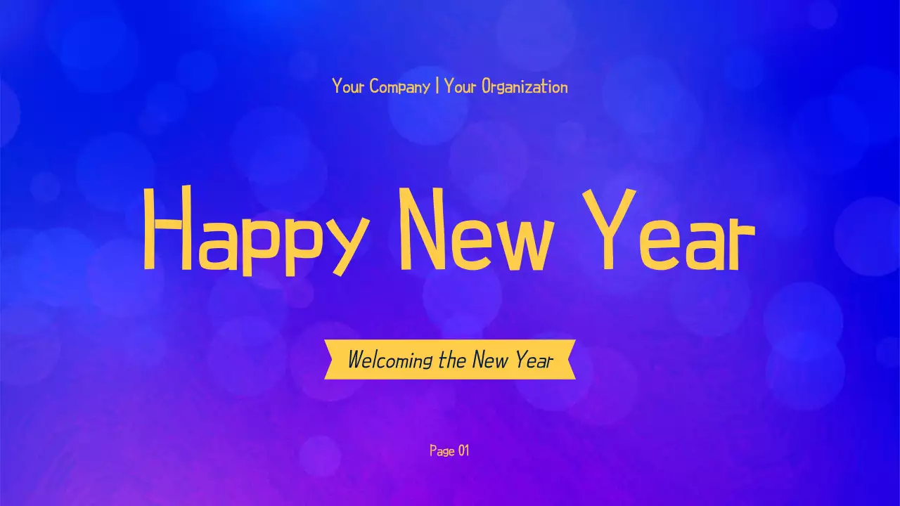 Blue Modern New Year Announcement Presentation