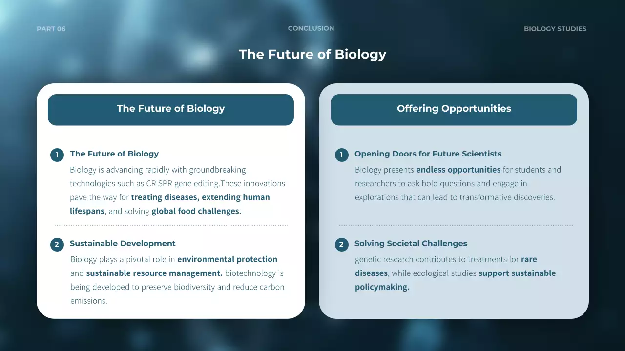 Blue Modern Biology Course Presentation