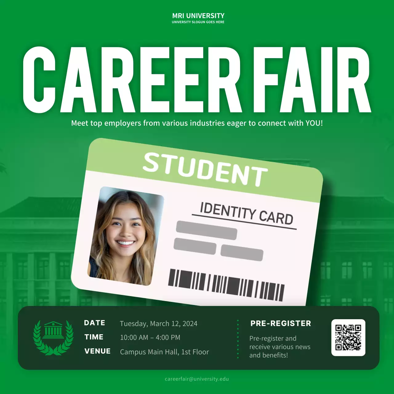 Green Modern Career Event Social Media Post