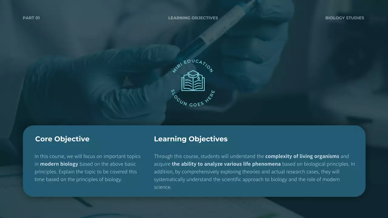 Blue Modern Biology Course Presentation