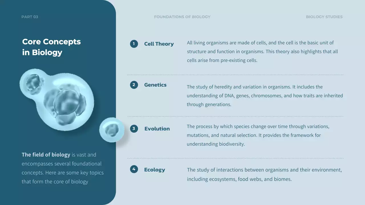 Blue Modern Biology Course Presentation