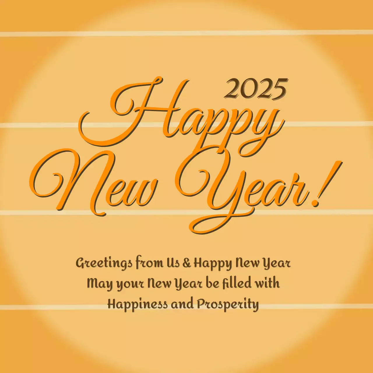 Brown Elegant New Year Greetings Card Social Media Post