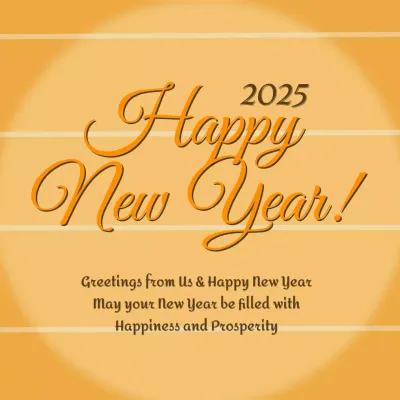 Brown Elegant New Year Greetings Card Social Media Post