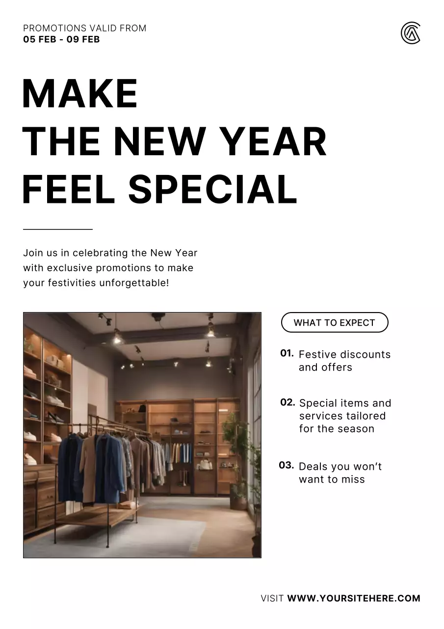 Black Modern New Year Promotion Poster