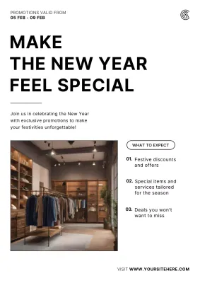 Black Modern New Year Promotion Poster