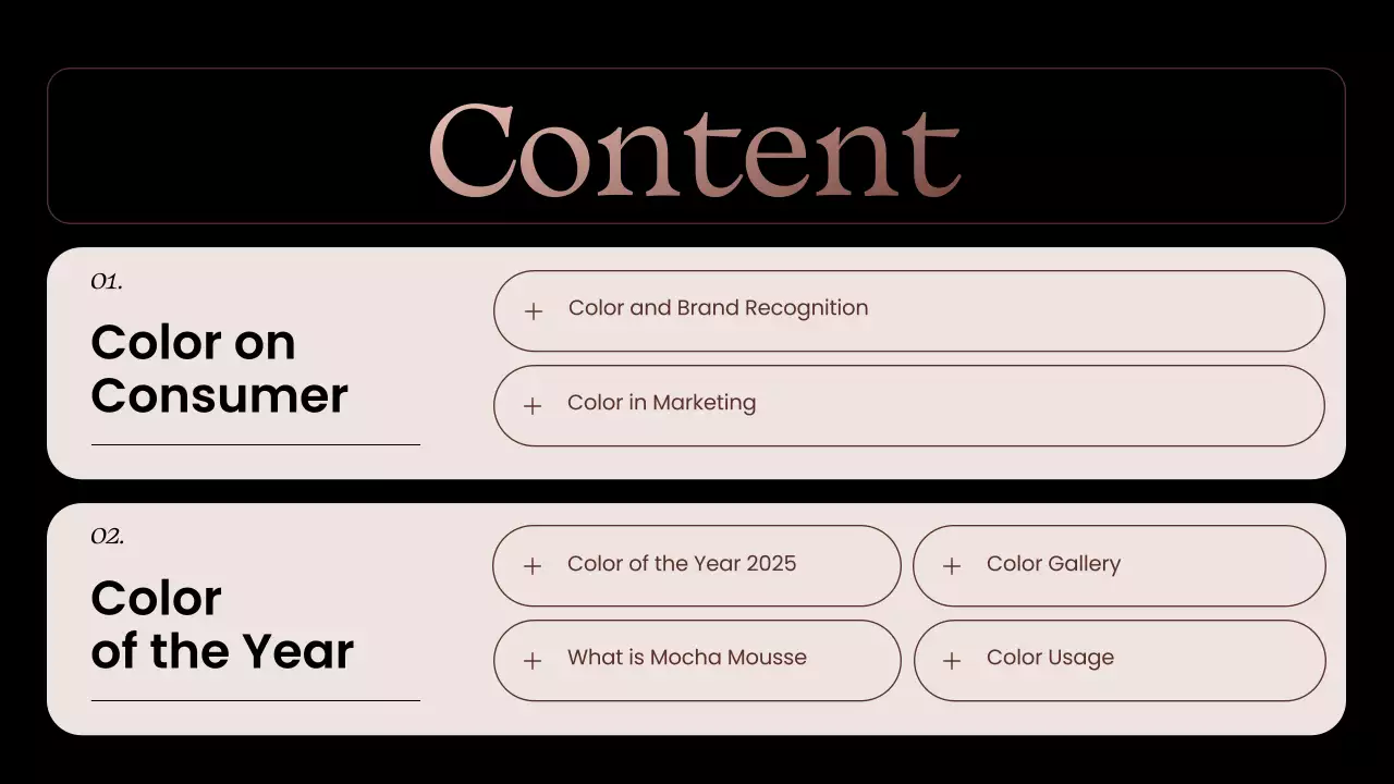 블랙 엘레강트 컬러 트렌드 리포트 프레젠테이션