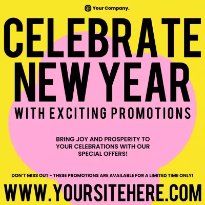 Yellow Bold New Year Promotion Social Media Post
