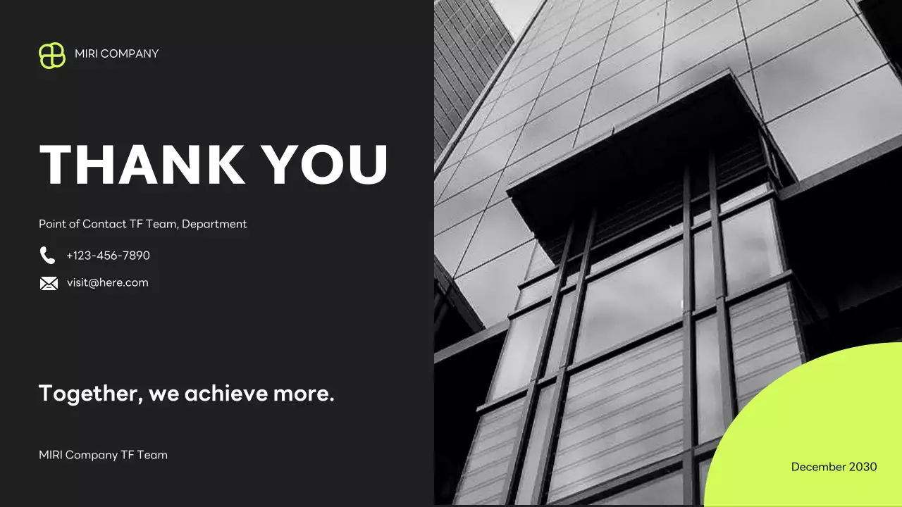 Bài trình bày báo cáo dự án hiện đại màu đen