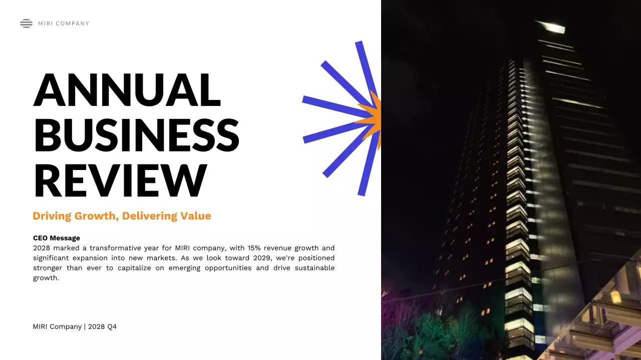 Orange Modern Business Report Presentation