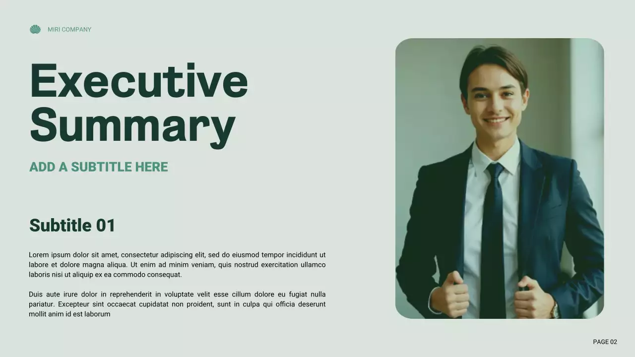 Green Professional Business Report Presentation