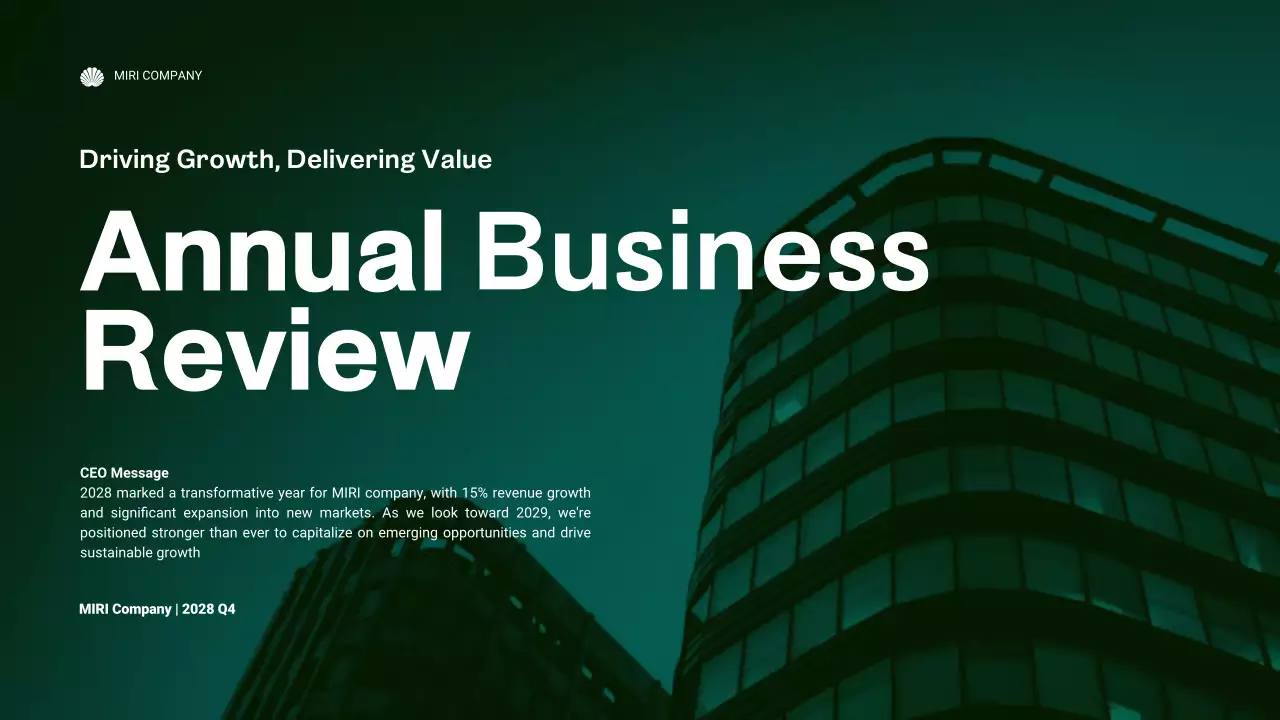 Green Professional Business Report Presentation