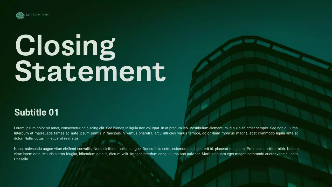 Green Professional Business Report Presentation