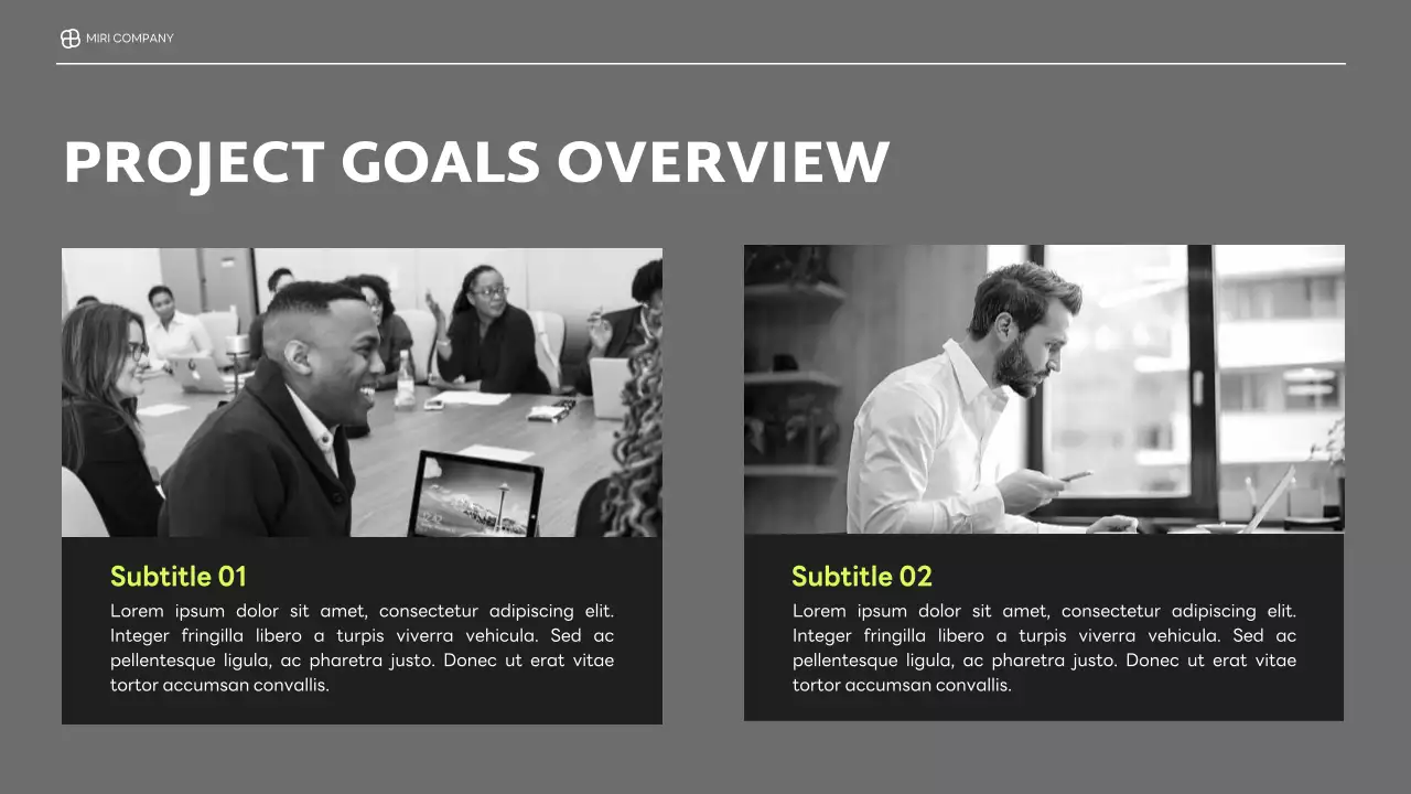 Bài trình bày báo cáo dự án hiện đại màu đen