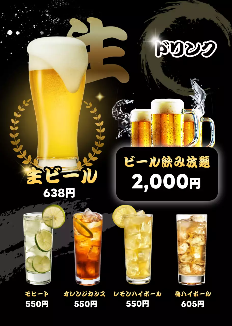 カラフル ポップ メニュー ポスター