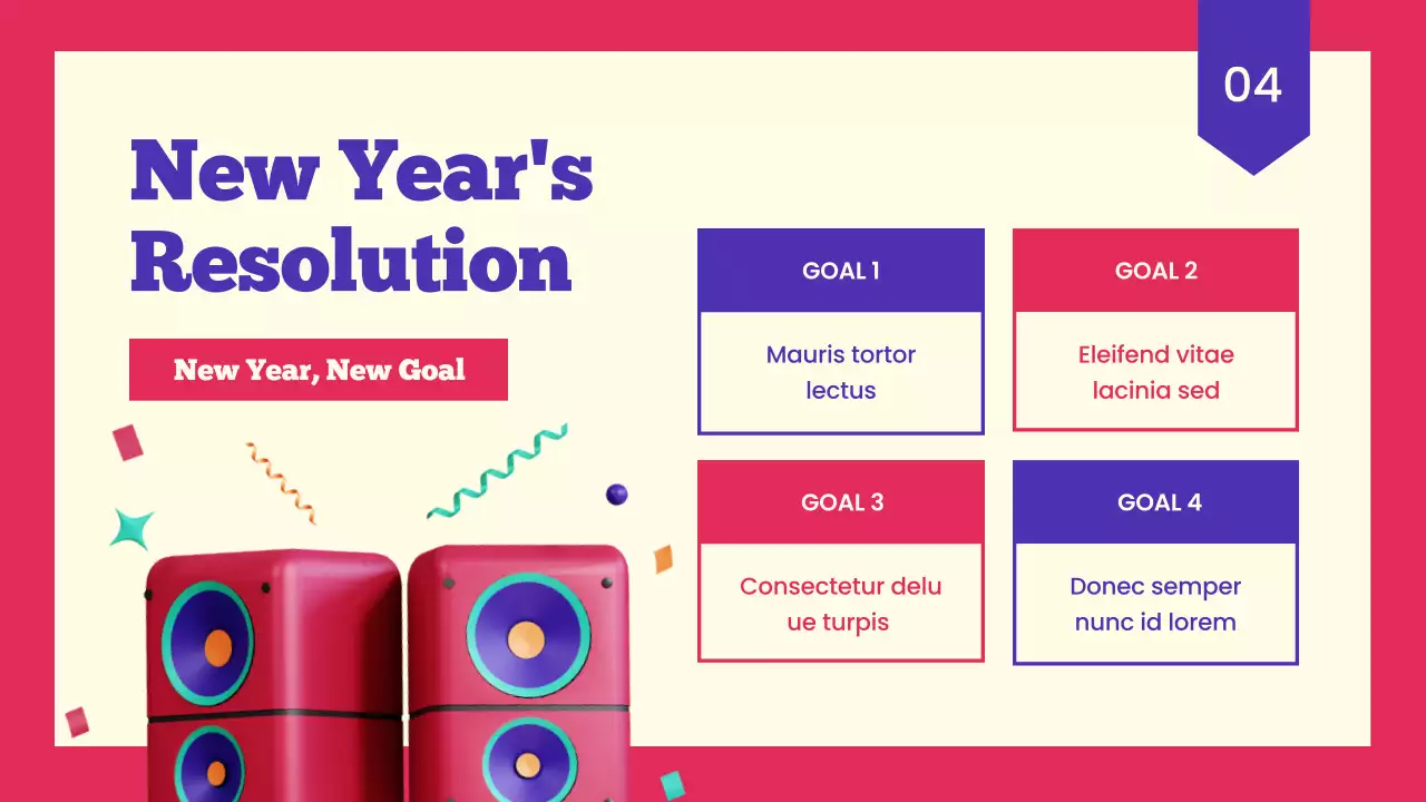 Red Trendy New Year Announcement Presentation