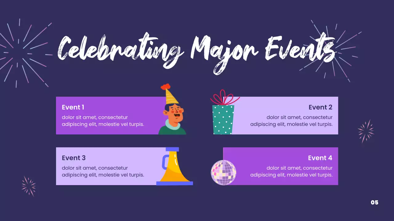 Purple Festive New Year Invitation Presentation