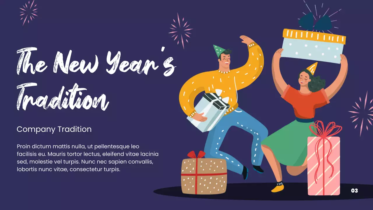 Purple Festive New Year Invitation Presentation