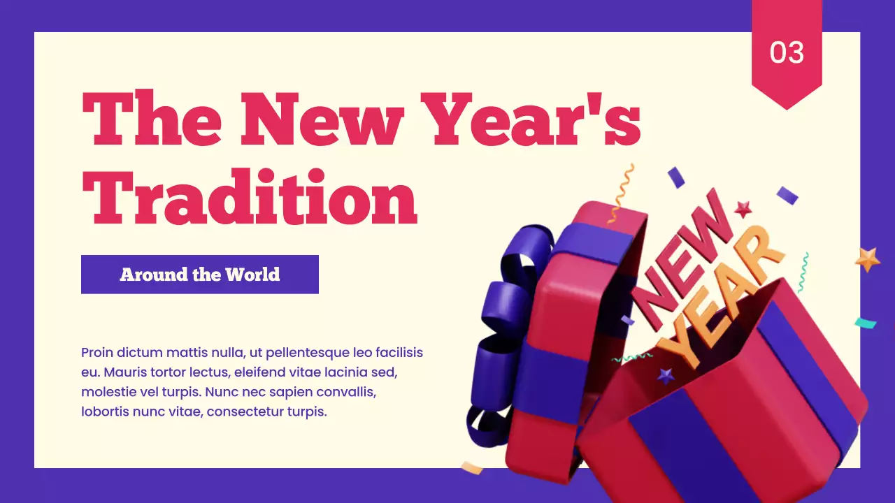 Red Trendy New Year Announcement Presentation