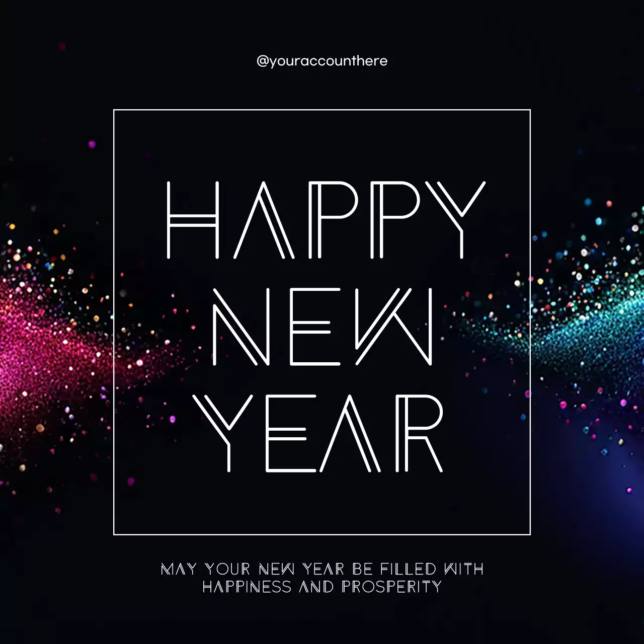 Black Modern New Year's Card Social Media Post