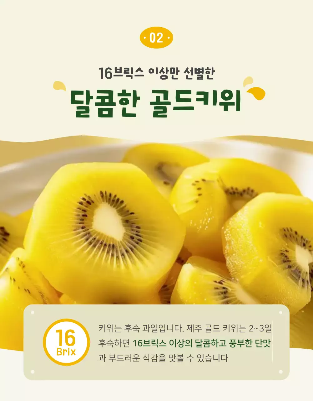 노랑 심플 키위 광고