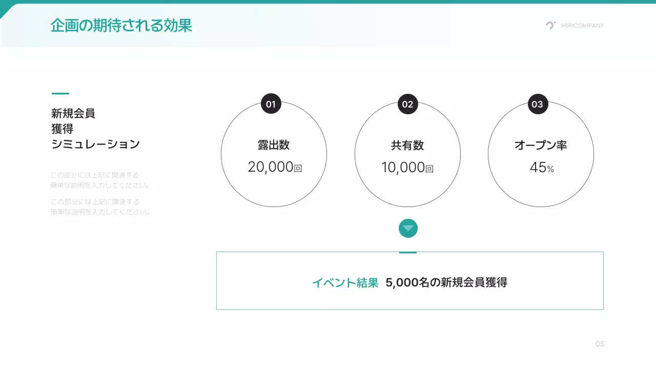 緑 シンプル イベント 企画書 プレゼンテーション