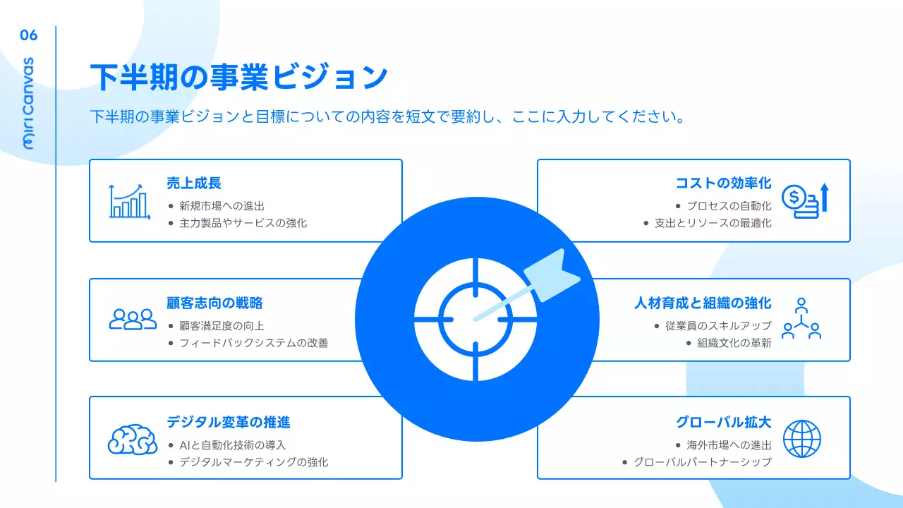 青 モダン ビジネス 報告書 プレゼンテーション