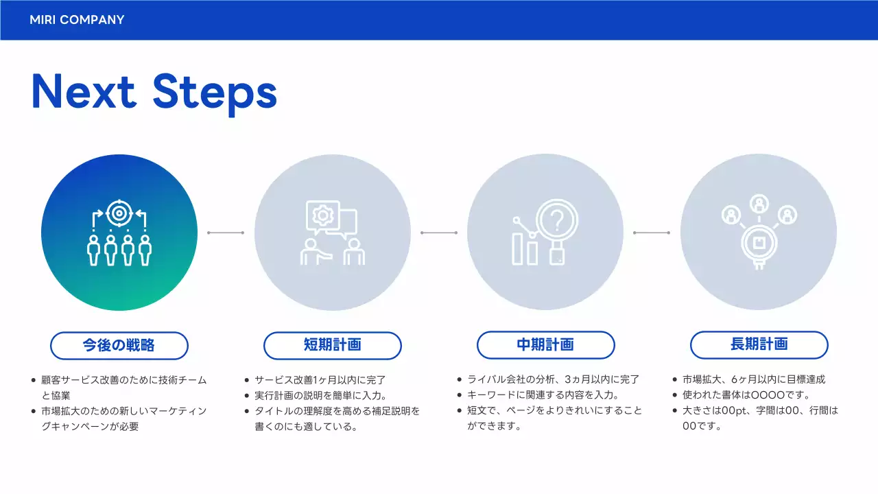 青 モダン ビジネス 報告書 プレゼンテーション