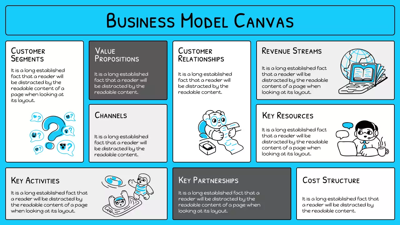 Blue Simple Business Model Infographic